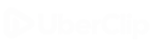 logo blanc uberclip minimaliste